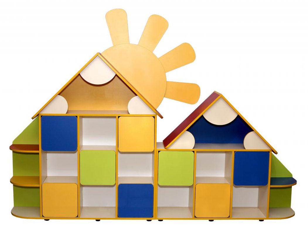 Шафа для зберігання засобів навчання (стінка дитяча) "Сонечко", 2600х360х1875 мм., АНШАР ГРУП (18847)